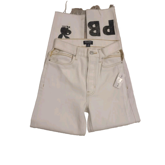 NWT Playboy High Waisted Cutout Pocket Jeans White Size 23 Logo Denim Pants - Picture 3 of 7